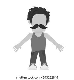 Isolated hipster man design