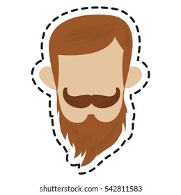 Isolated hipster man head design