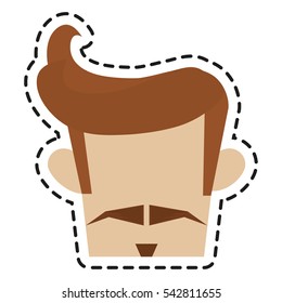 Isolated hipster man head design