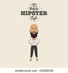 Isolated hipster man on a white background with text