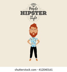 Isolated hipster man on a white background with text