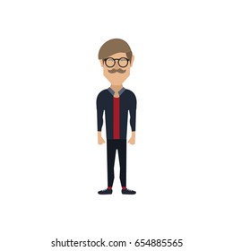 Isolated hipster man on a white background