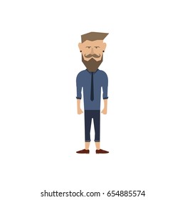 Isolated hipster man on a white background