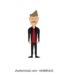 Isolated hipster man on a white background