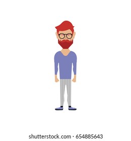 Isolated hipster man on a white background