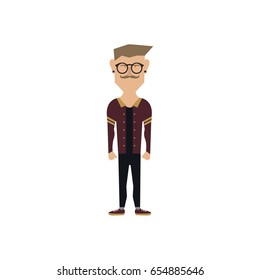 Isolated hipster man on a white background