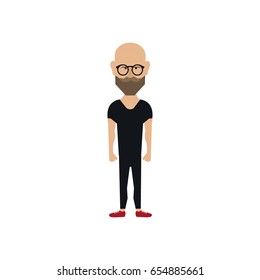 Isolated hipster man on a white background