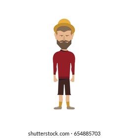 Isolated hipster man on a white background