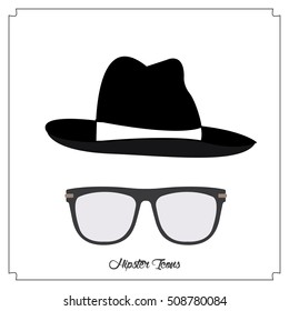 Isolated hipster objects on a white background, Vector illustration