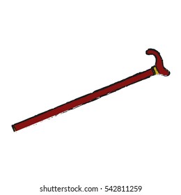Isolated hipster walking stick design