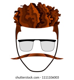 Isolated hipsterman avatar