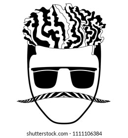 Isolated hipsterman avatar