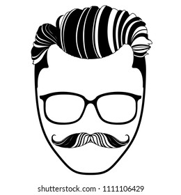 Isolated hipsterman avatar