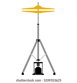 Isolated hit hat icon. Musical instrument