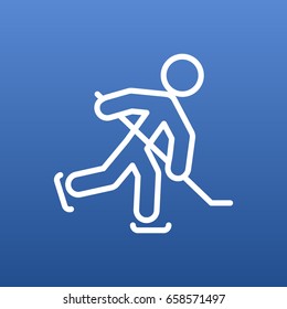 Isolated Hockey Outline Symbol On Clean Background. Vector Puck Element In Trendy Style.