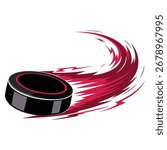 Isolated hockey puck with an effect in vector illustration design, suitable for ice hockey tournaments, athletic posters, team graphics, and sports promotions