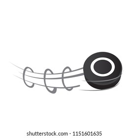 Isolated hockey puck with a motion effect
