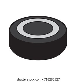 Isolated hockey puck on a white background, Vector illustration