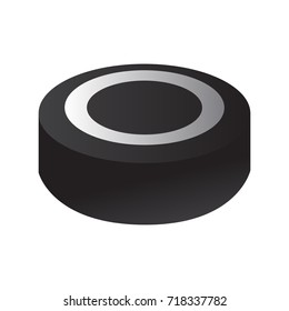 Isolated hockey puck on a white background, Vector illustration