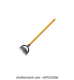 Isolated Hoe Flat Icon. Tool Vector Element Can Be Used For Hoe, Tool, Gardening Design Concept.