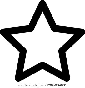 Icono de símbolo de estrella negra vacío aislado Imagen vectorial.