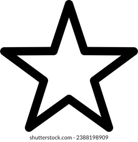 Einzeln Hollow Leer mit schwarzem Sternsymbol. Vektorbild.