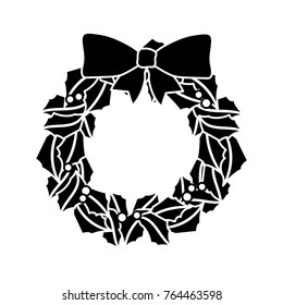 Isolated holly wreath design