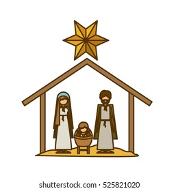 Isolated holy family and nativity design