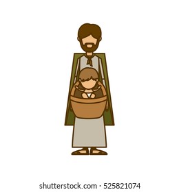 Isolated holy joseph and baby jesus design