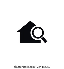 Isolated Home Icon. Search Vector Element Can Be Used For Home, Search, Magnifier Design Concept.
