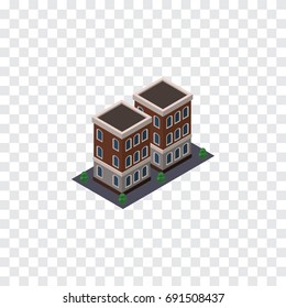 Isolated Home Isometric. House Vector Element Can Be Used For Home, House, Building Design Concept.