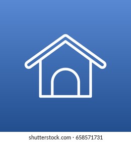 Isolated Home Outline Symbol On Clean Background. Vector Kennel Element In Trendy Style.