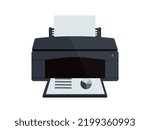 Isolated home printer icon. Flat design vector illustration.