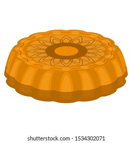 Isolated honey cake on a white background - VEctor