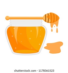 Isolated honey jar. Rosh hashanah concept