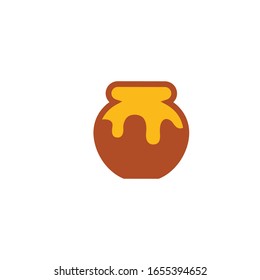 Isolated Honey Pot Vector Icon, Pictogram