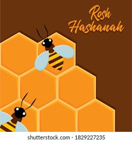 Isolated honey rosh hashana jewish cartoon- Vector