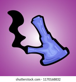 Isolated hookah sticker  with purple background.  Kicks icon