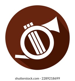 Icono de cuerno aislado Diseño plano Instrumento musical Vector