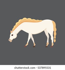 isolated horse. Cute cartoon  farm animal.