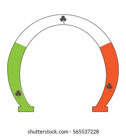 Isolated horseshoe with an irish flag, Vector illustration