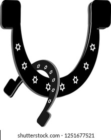 isolated horseshoe symbols set - Objects  Horseshoes, two pairs and a star of good luck, symbol, st patricks day horseshoe, concept of blessing, happiness, prosperity, fortune, repulsion, evil. 