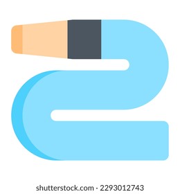 Isolated hose in flat icon on white background. Rubber tube, gardening, farming, summer, spring