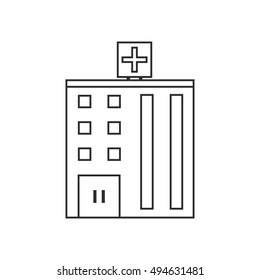 Hospital Building Symbol Black White Stock Vector (Royalty Free ...