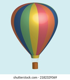 Globo de aire caliente aislado. Icono vector del globo de aire