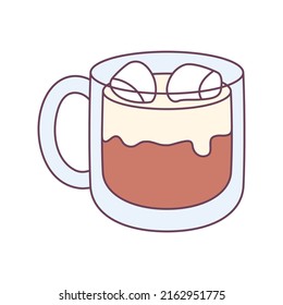 Isolated hot chocolate with marshmallows Vector illustration
