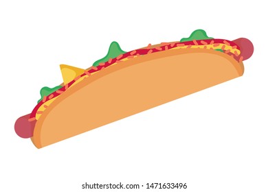 Isolated hot dog design vector illustration