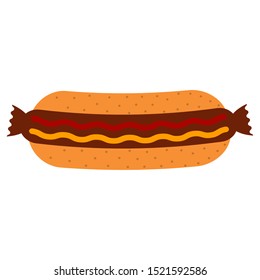 Isolated hot dog image on a white background - Vector
