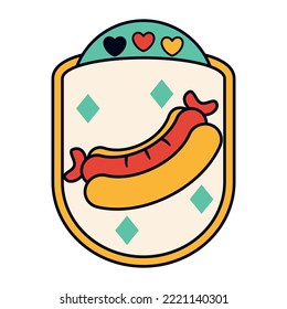 Ilustración vectorial de oktoberfest de perro caliente aislado