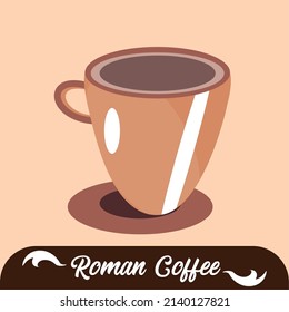 Isolated hot roman coffee drink Vector
